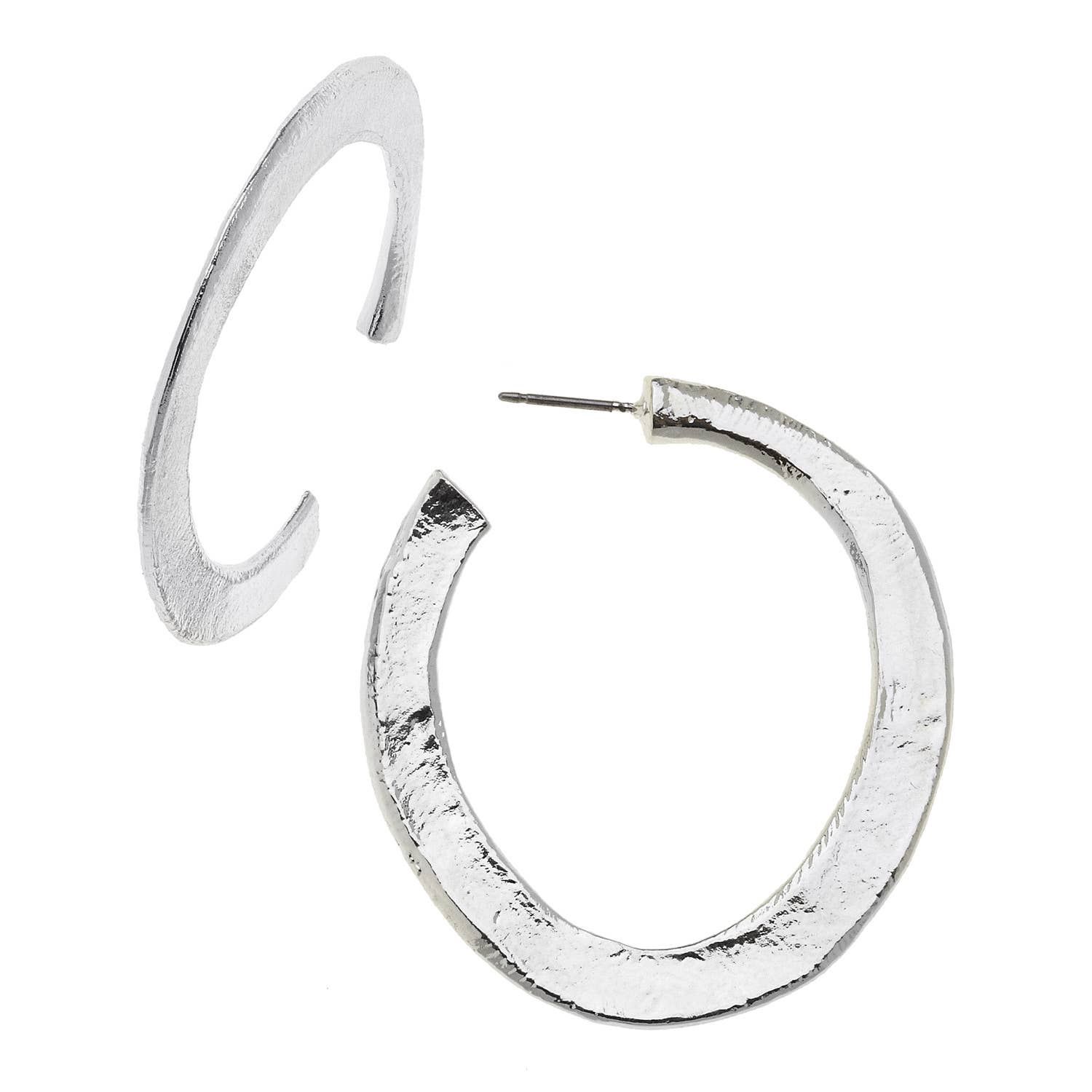Silver Earrings Approximately 1.5 in diameter