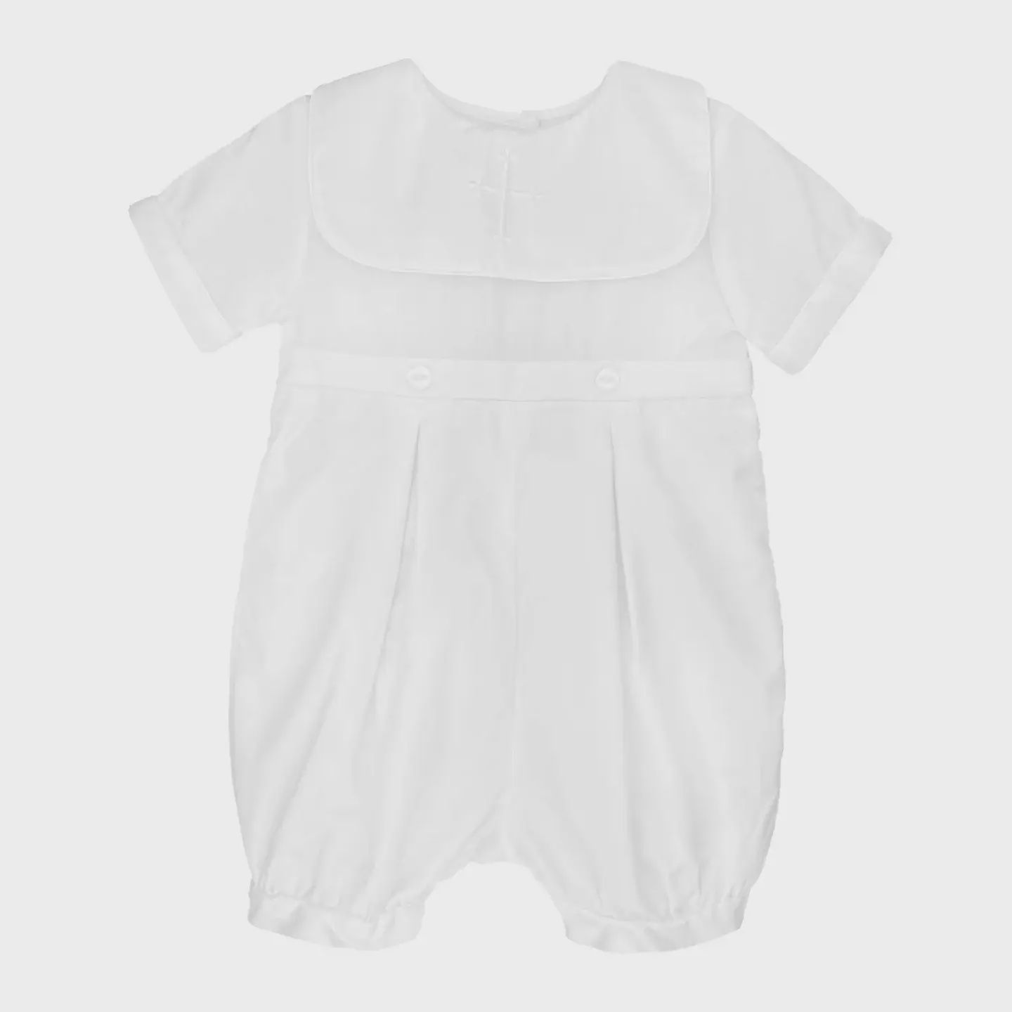 Embroidered Cross Christening Romper