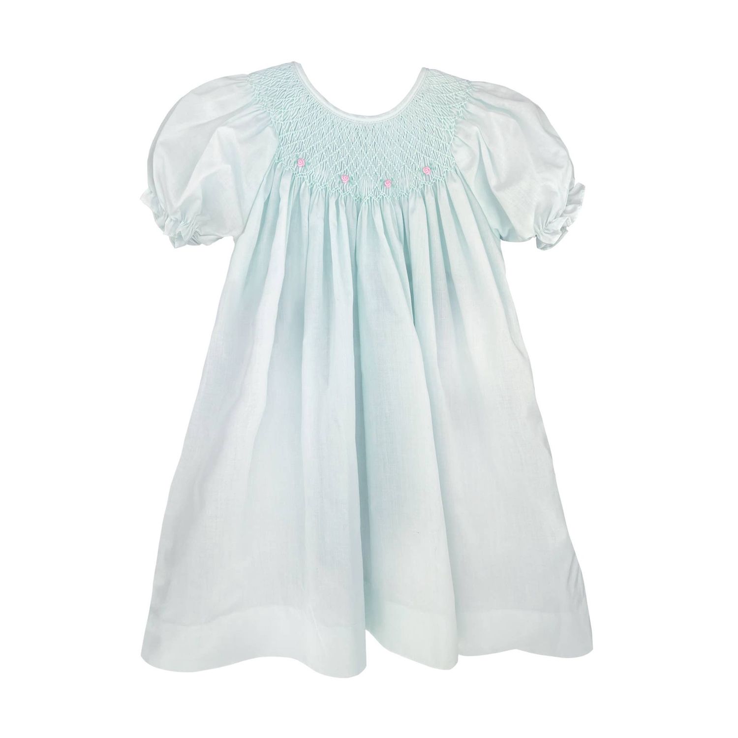 Smocked Daygown with Raglan Embroidery, Color: Mint, Size: 3 Month