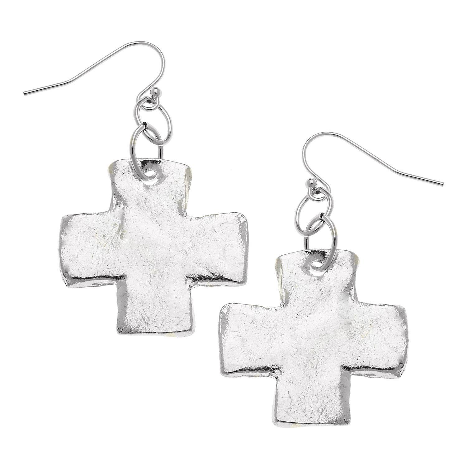 Silver Cross Earrings