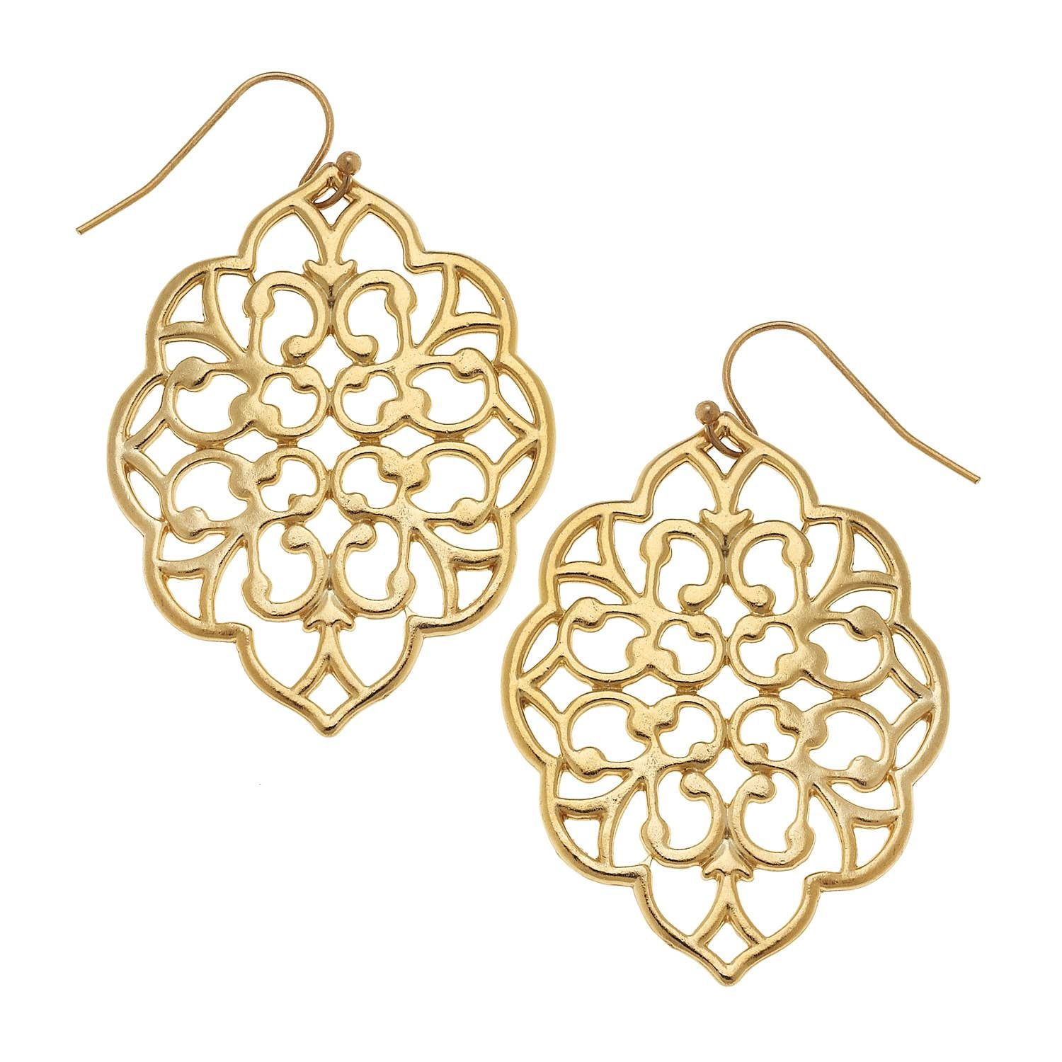 Gold Filigree Cut Out Earrings