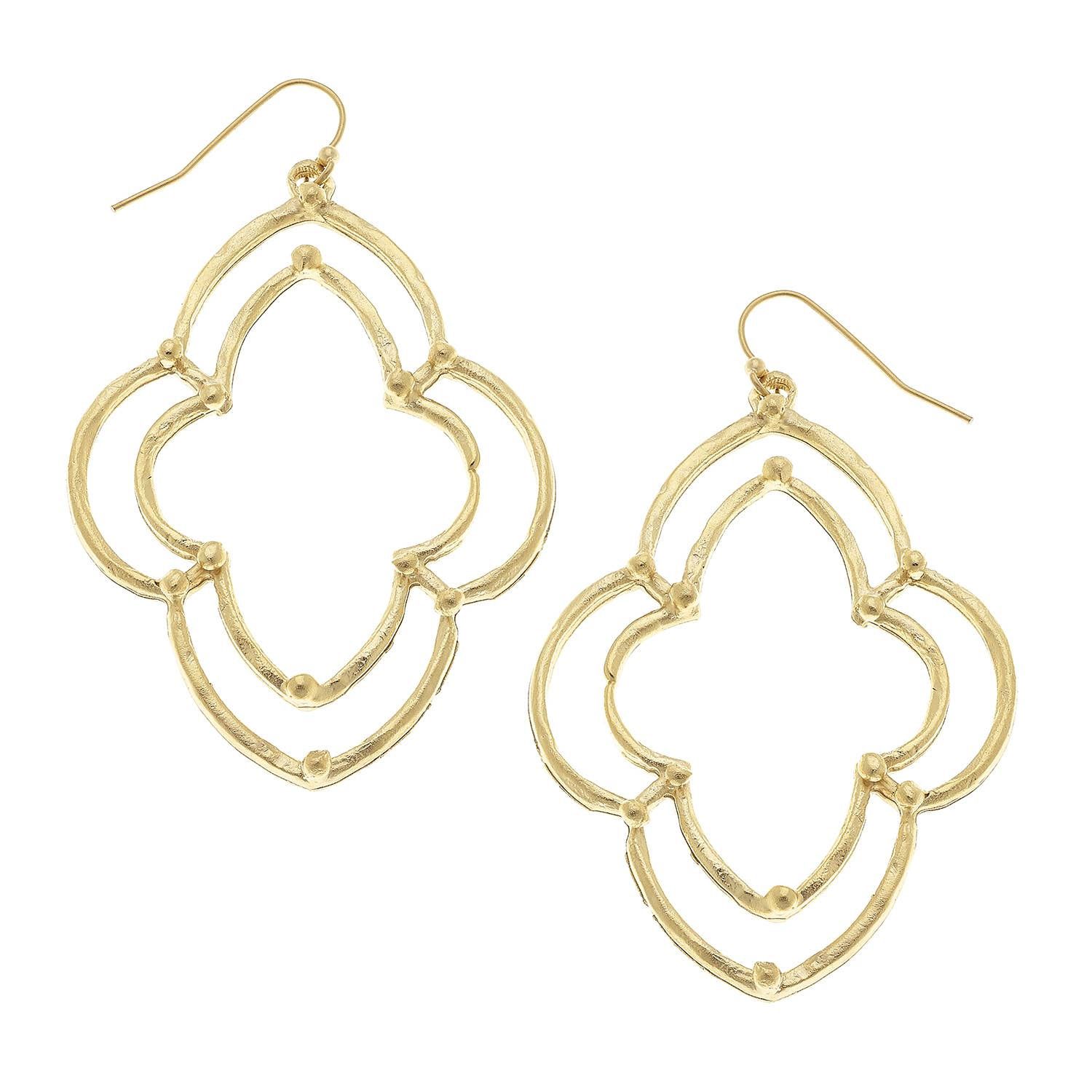 Gold Dotted Scallop Earrings