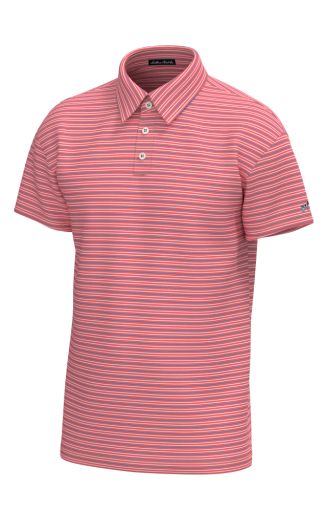 BAYSIDE STRIPE PERFORMANCE POLO -orange