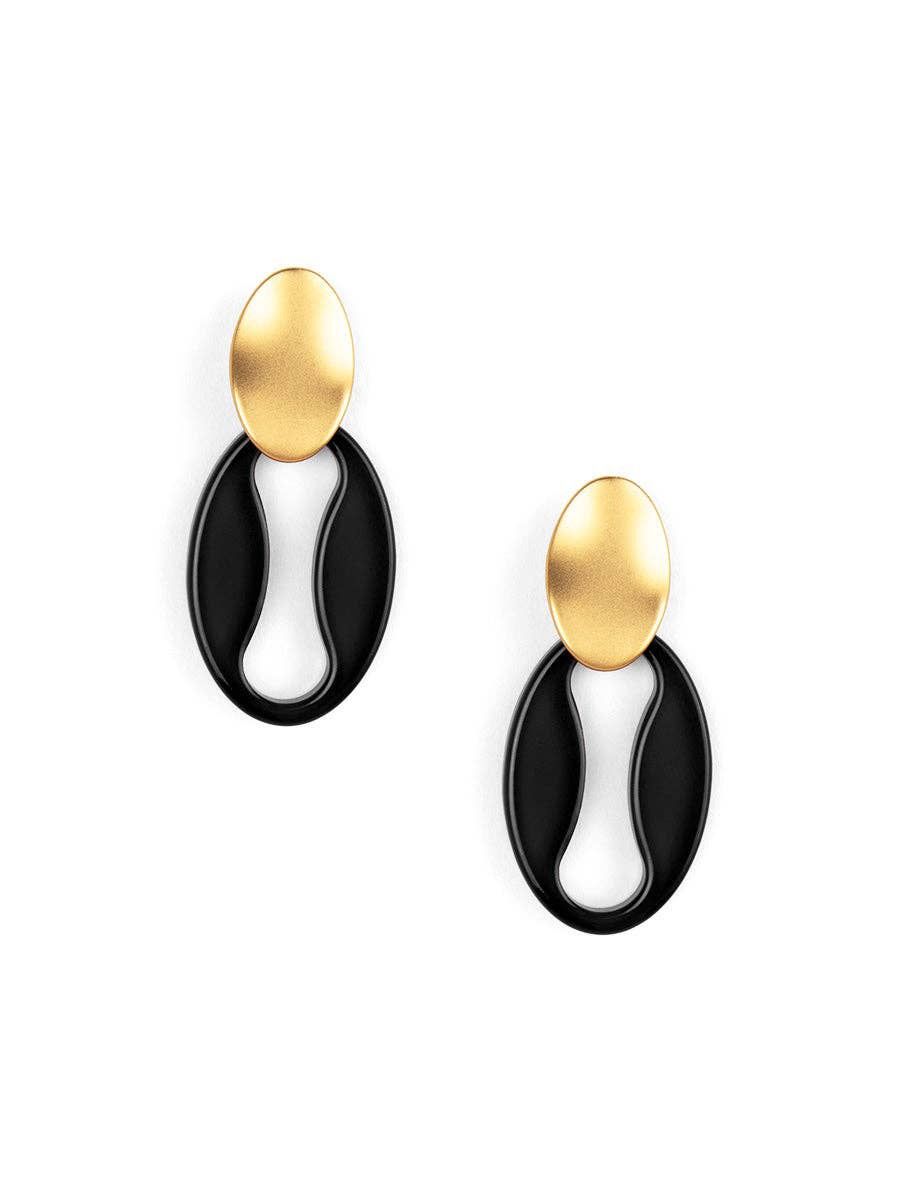 Anchor Link Drop Earring, Color: BLK[D]