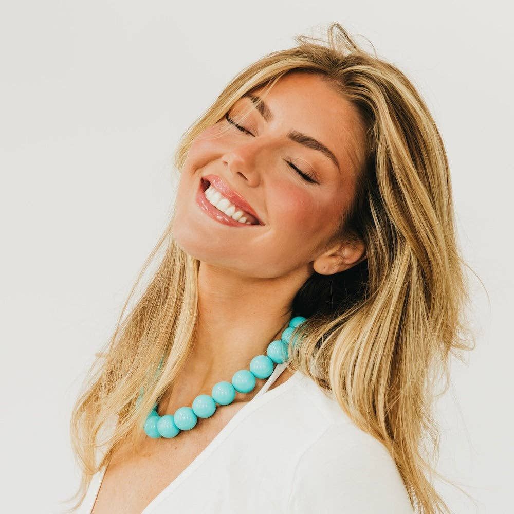 Mindi Multipurpose Bag Charm/Necklace, Color: Aqua