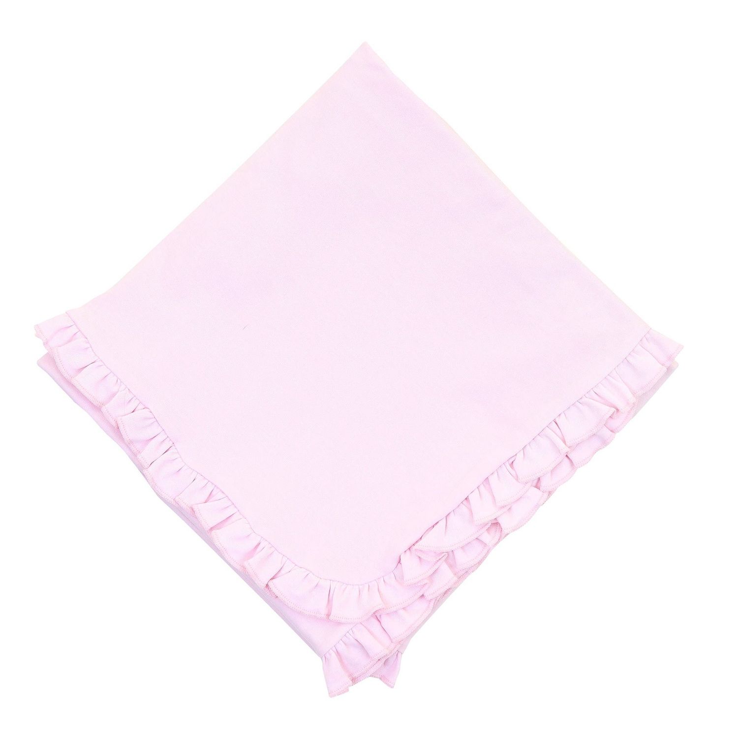 Essentials Solid Pink Ruffle Blanket