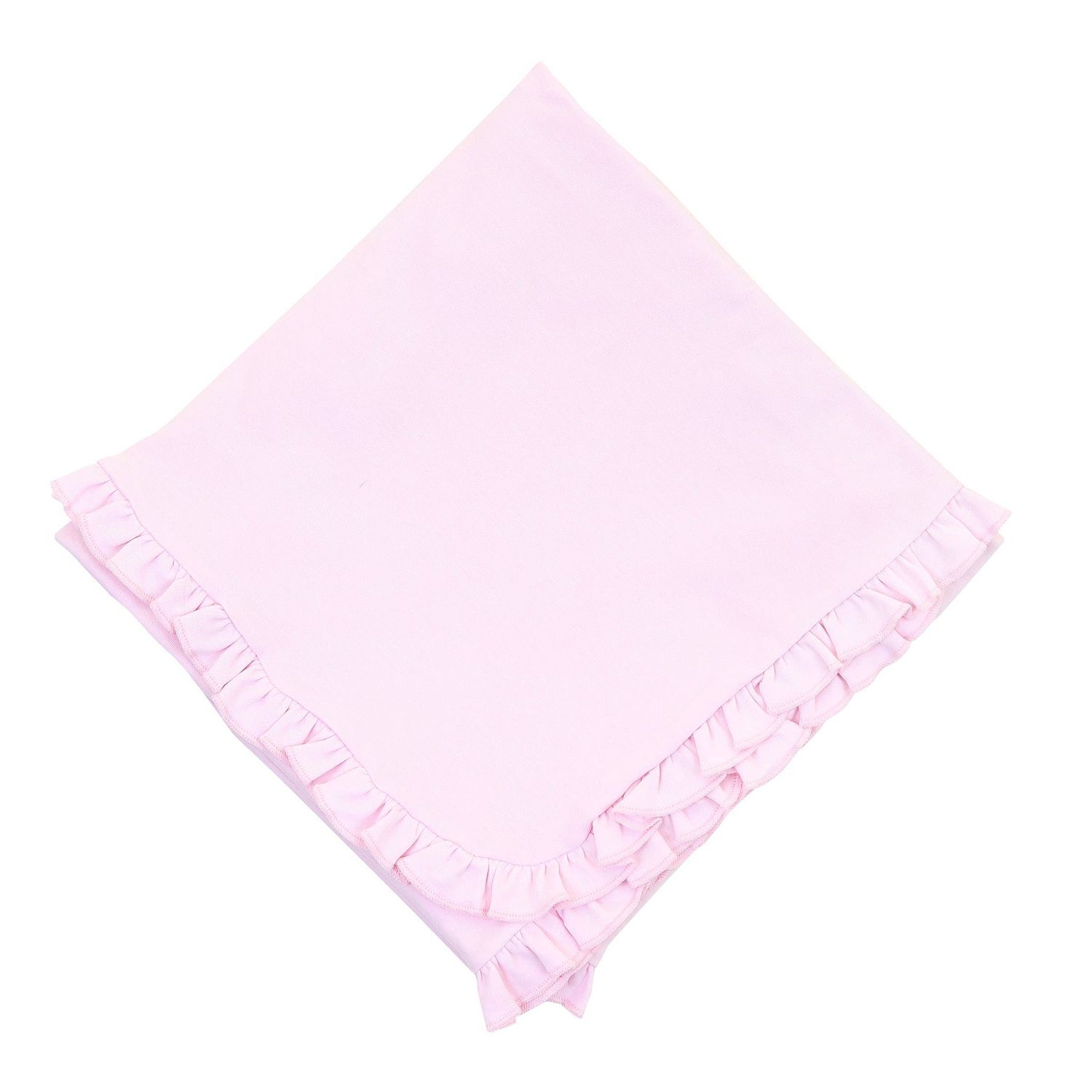 Essentials Solid Pink Ruffle Blanket, Color: Pink, Size: One Size