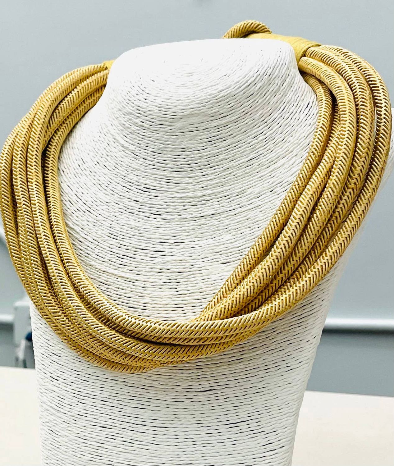"Original" Slub 8-Strand Necklace (tan) NK189