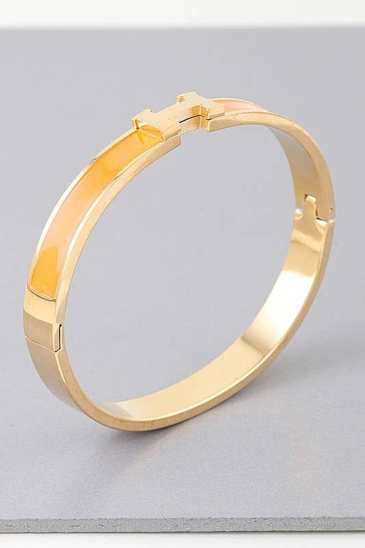 Bright H Cuff Bracelet BDBA327, Color: Gold orange