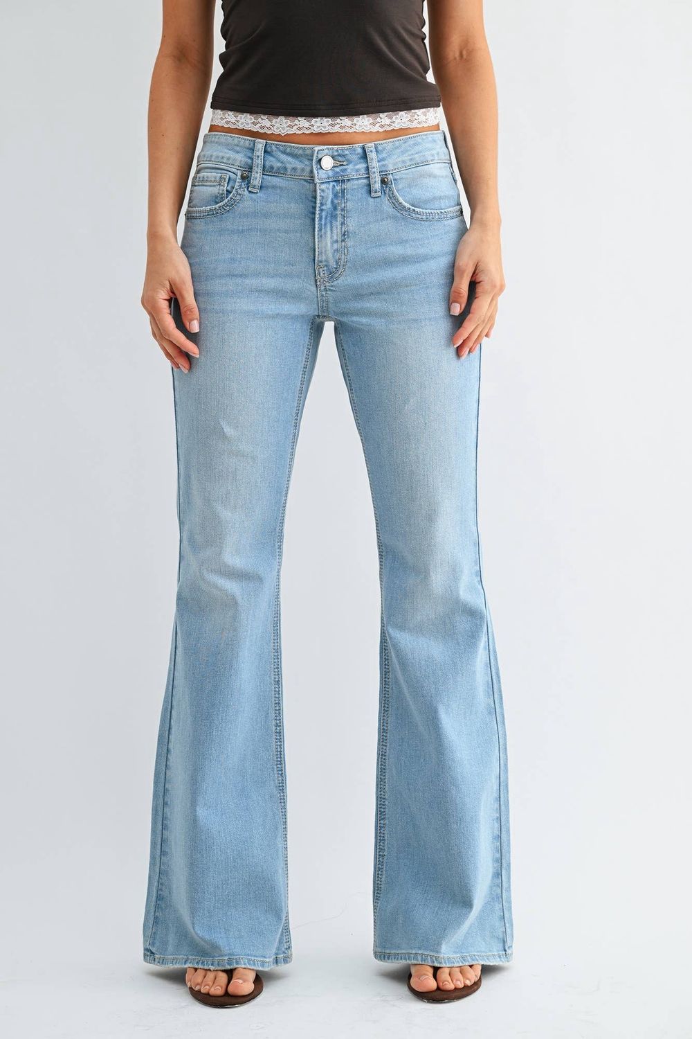Western Low Rise Bootcut Jean - LIGHT DENIM - DP793