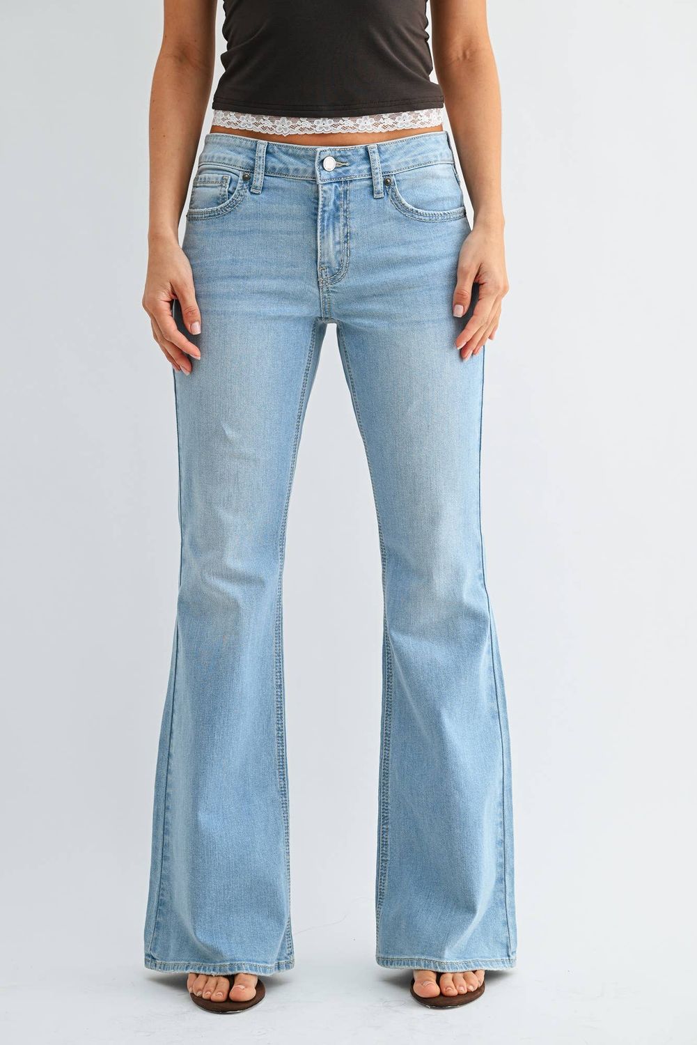 Western Low Rise Bootcut Jean - LIGHT DENIM - DP793