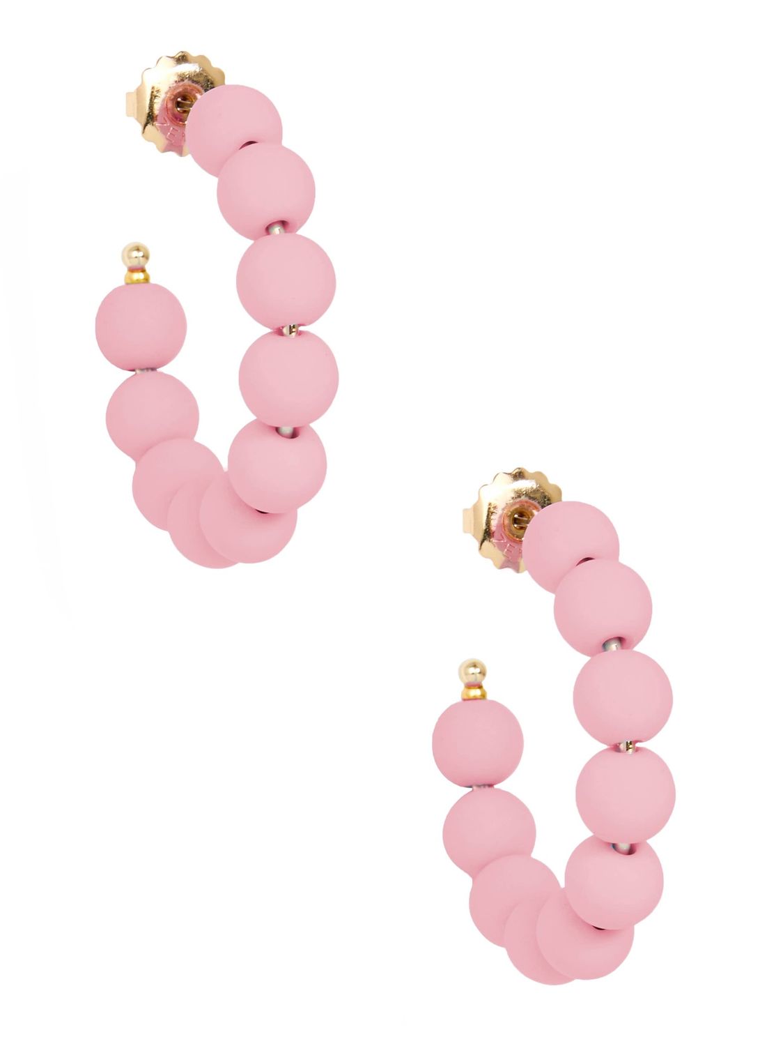 Small Matte Beaded Resin C-Shape Hoop Earring