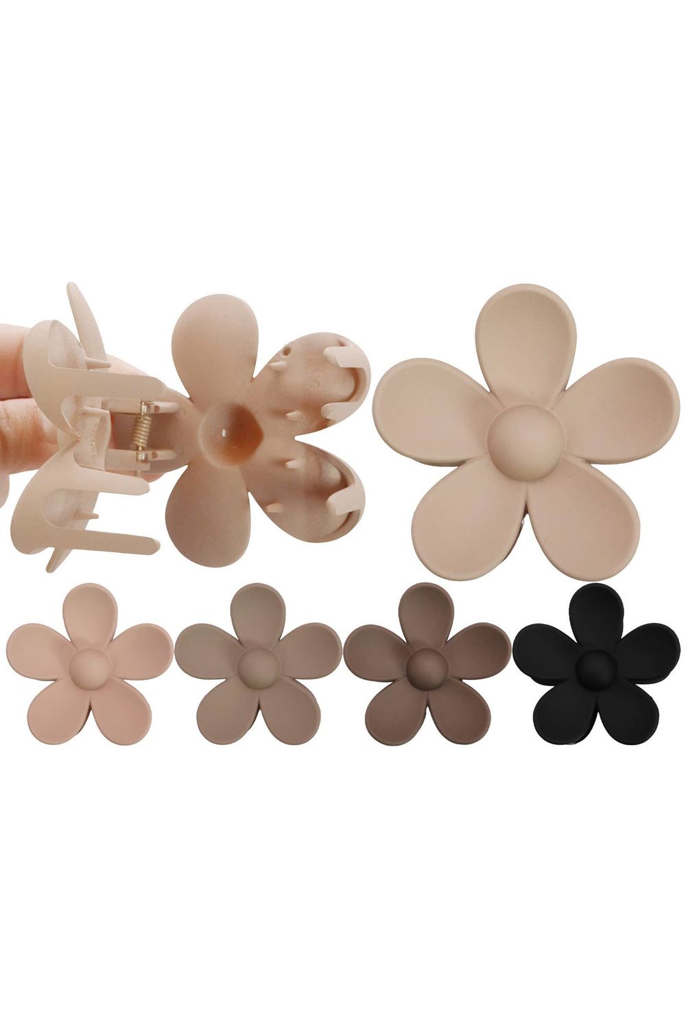 Warm Nude Matte Daisy Flower Fashion Hair Claw