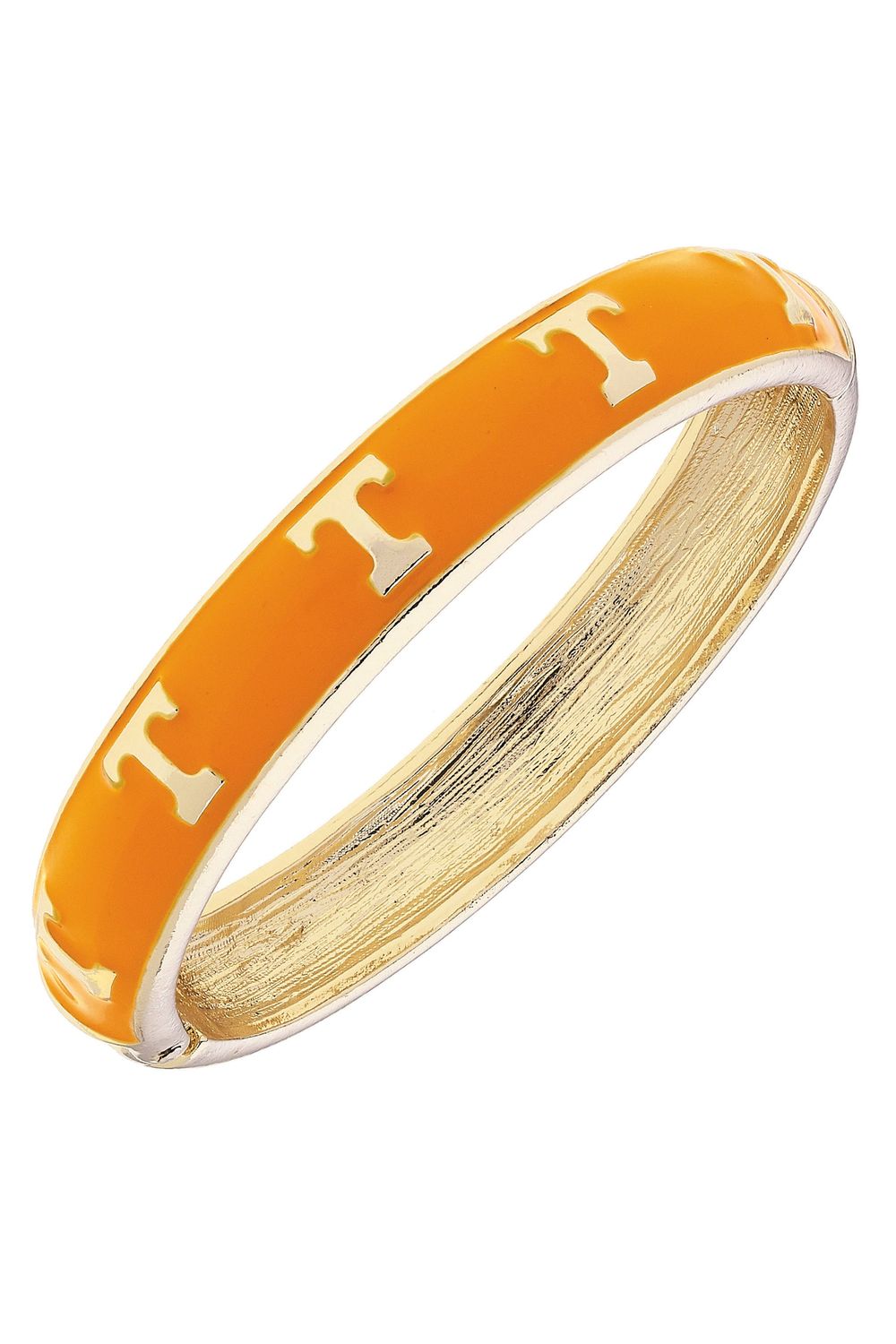 Tennessee Vols Sculpted Enamel Logo Hinge Bangle in Orange