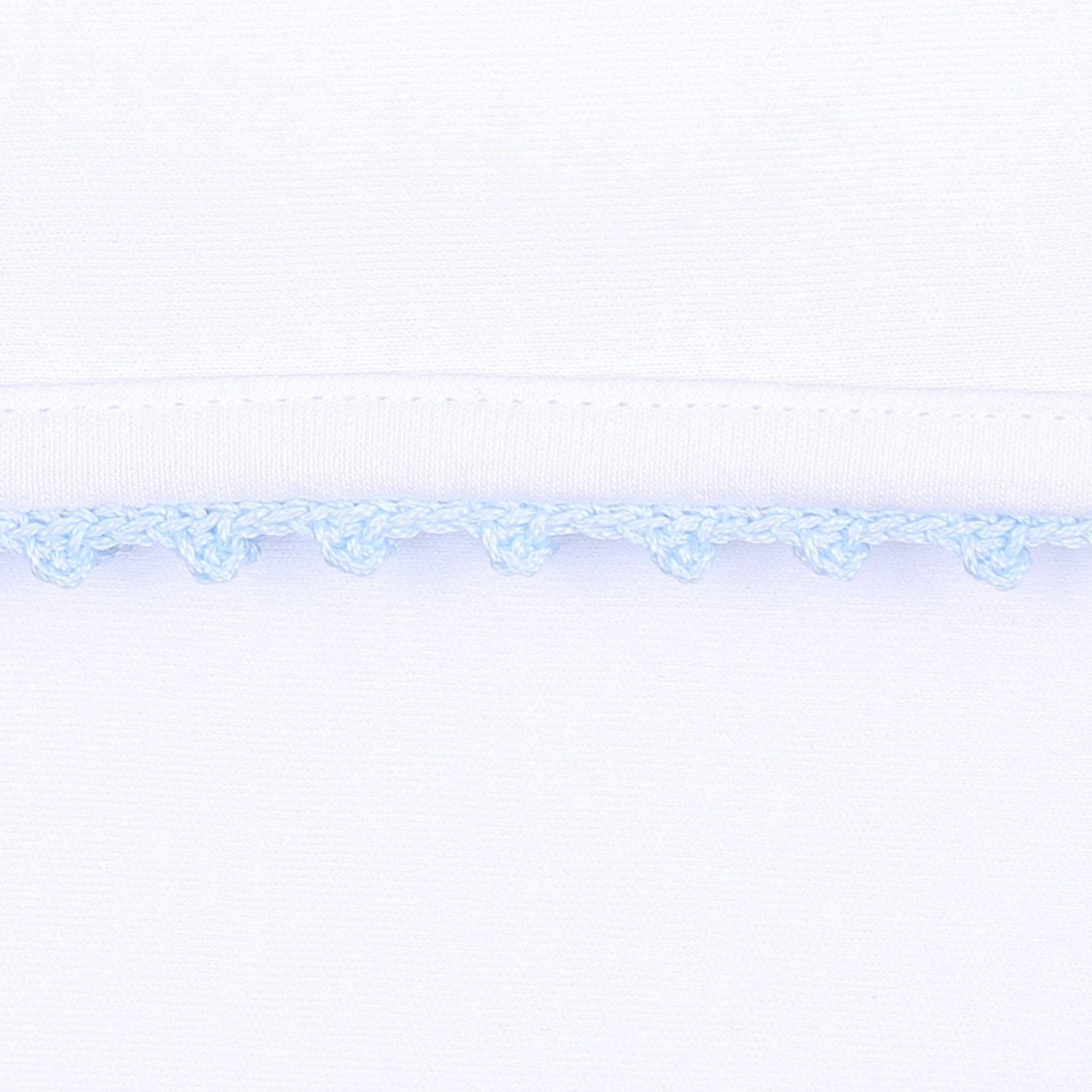 Baby Joy Burp Cloth with Blue Crochet Trim