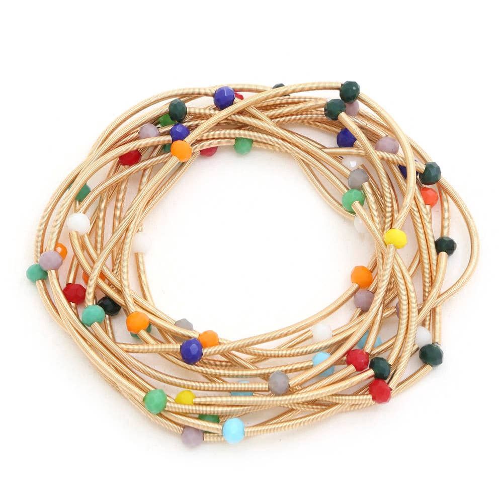 BEADED WIRE BRACELET CB-2176, Color: Mlt