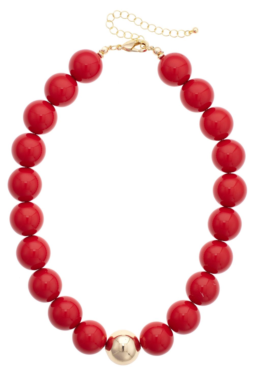 Marjorie Game Day Beaded Necklace, Color: Red