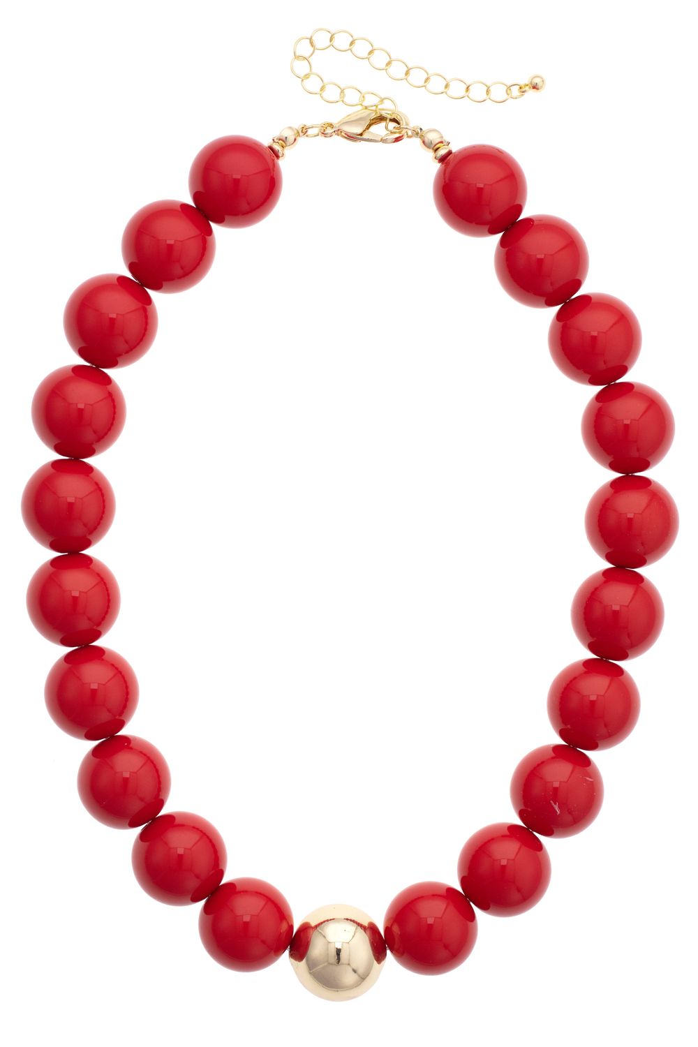 Marjorie Game Day Beaded Necklace, Color: Red