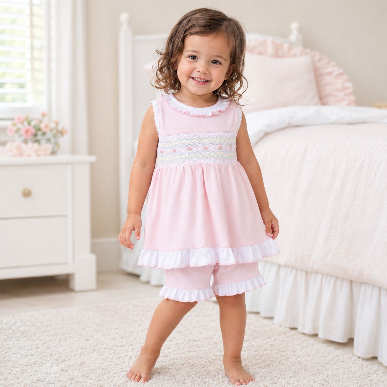 Junie's Classics Smocked Short Set