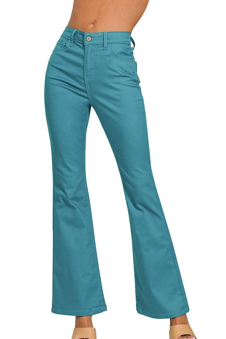 High-rise Bootcut Color Denim Pants