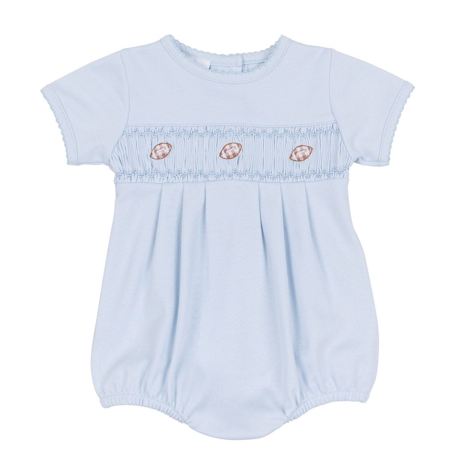 Tiny Tailgater Smocked Bubble - Light Blue