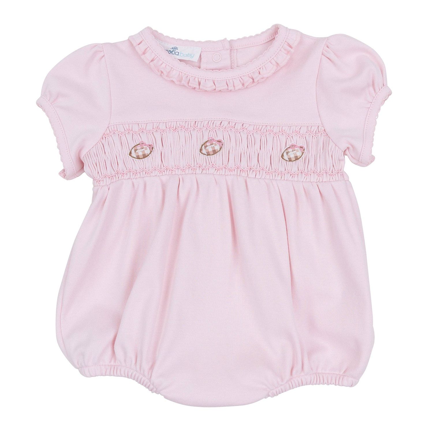 Tiny Tailgater Smocked Bubble - Pink