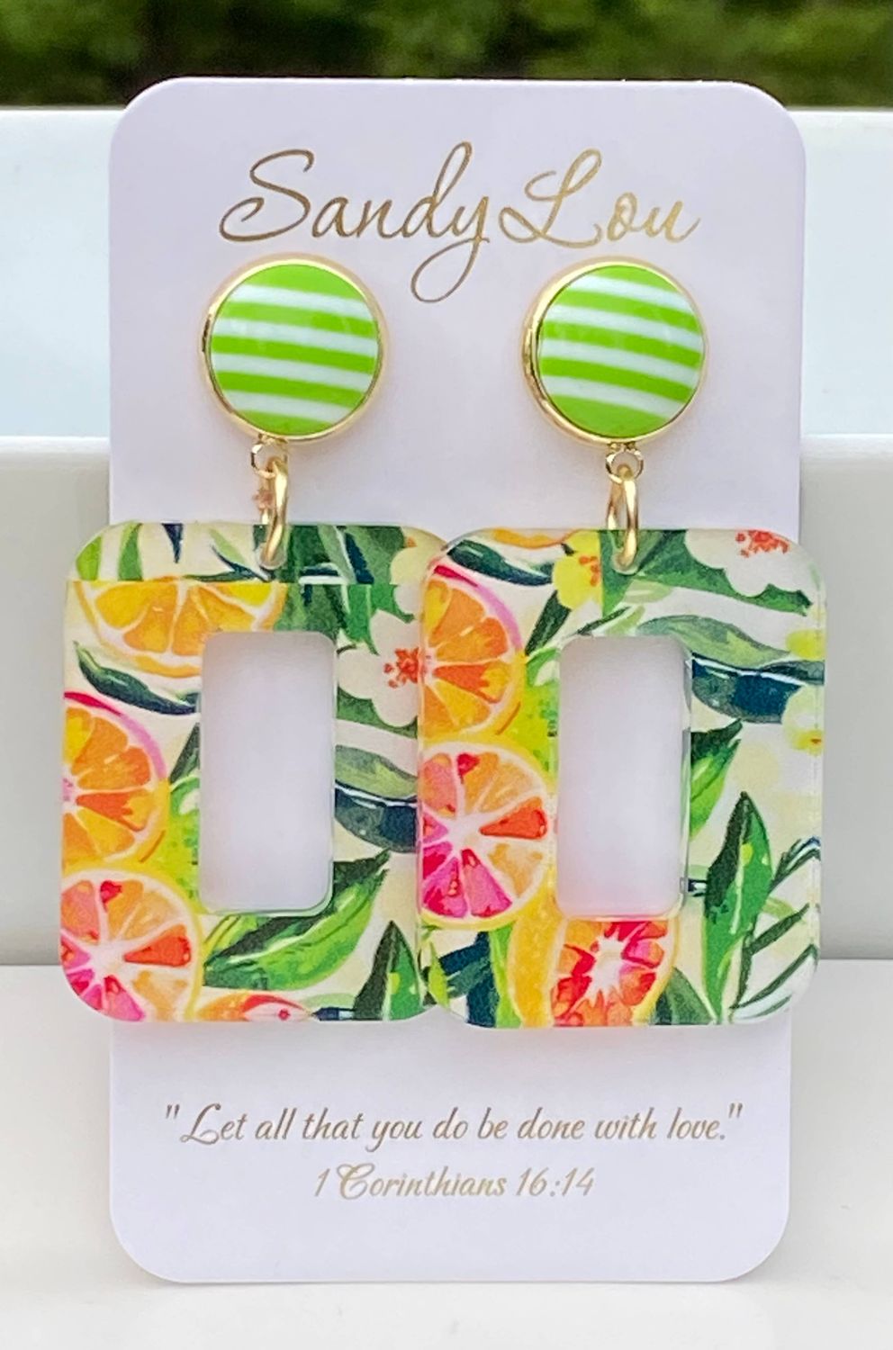 Citrus Floral Statement Earrings