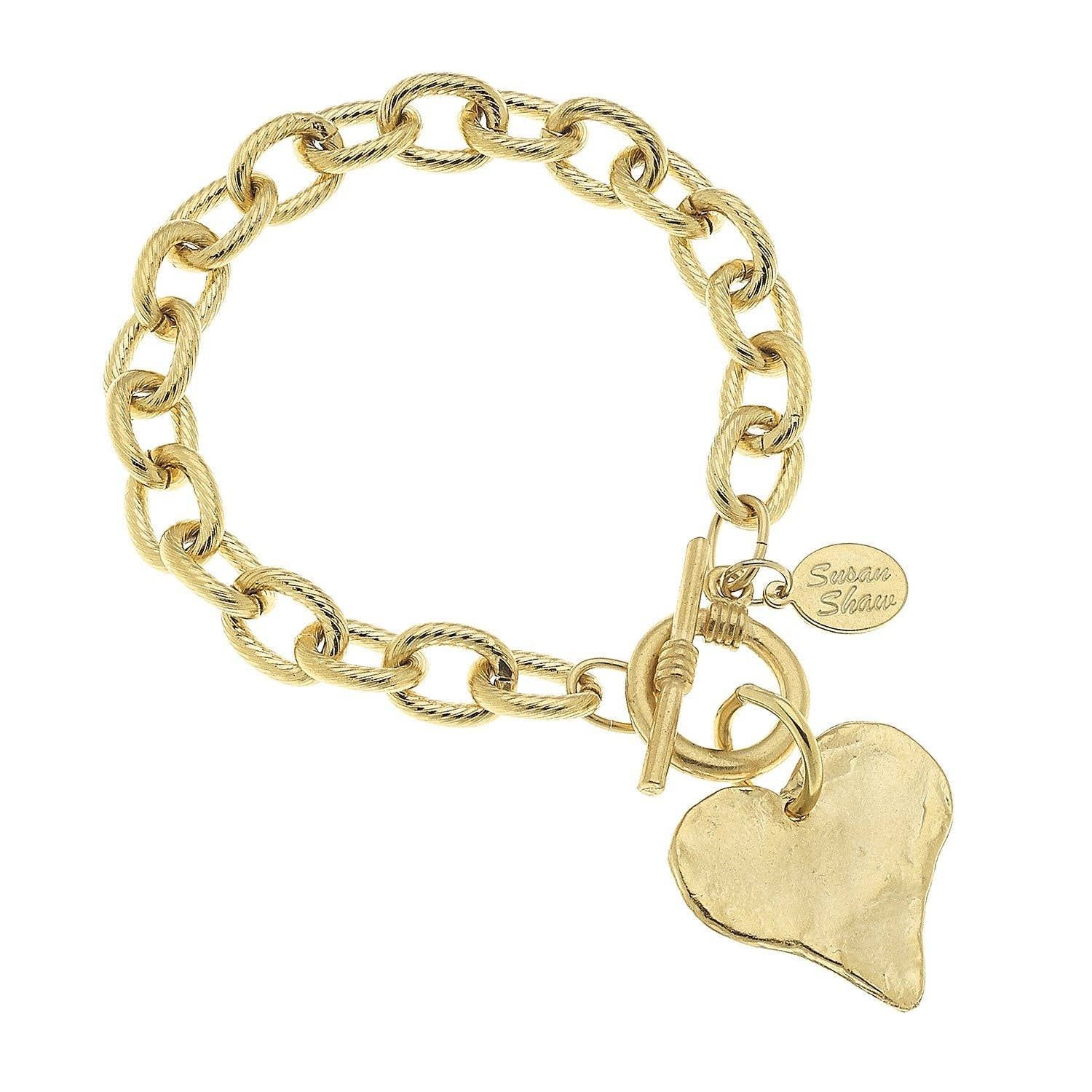 Heart Toggle Bracelet, Color: Gold