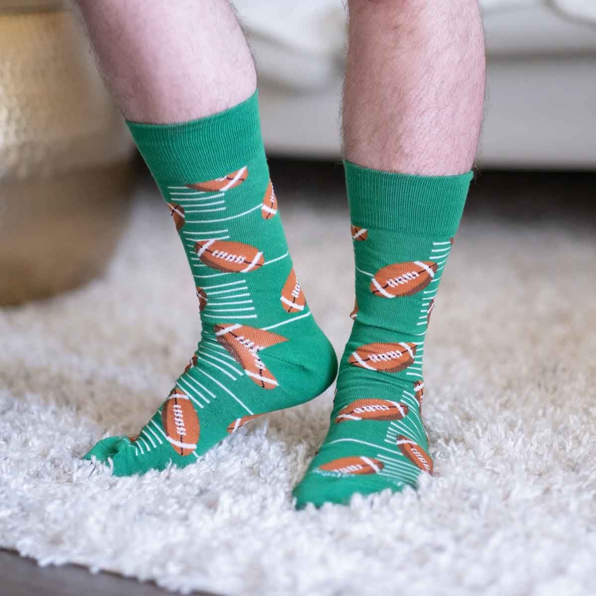 Men's Football Socks   Green/Brown   One Size