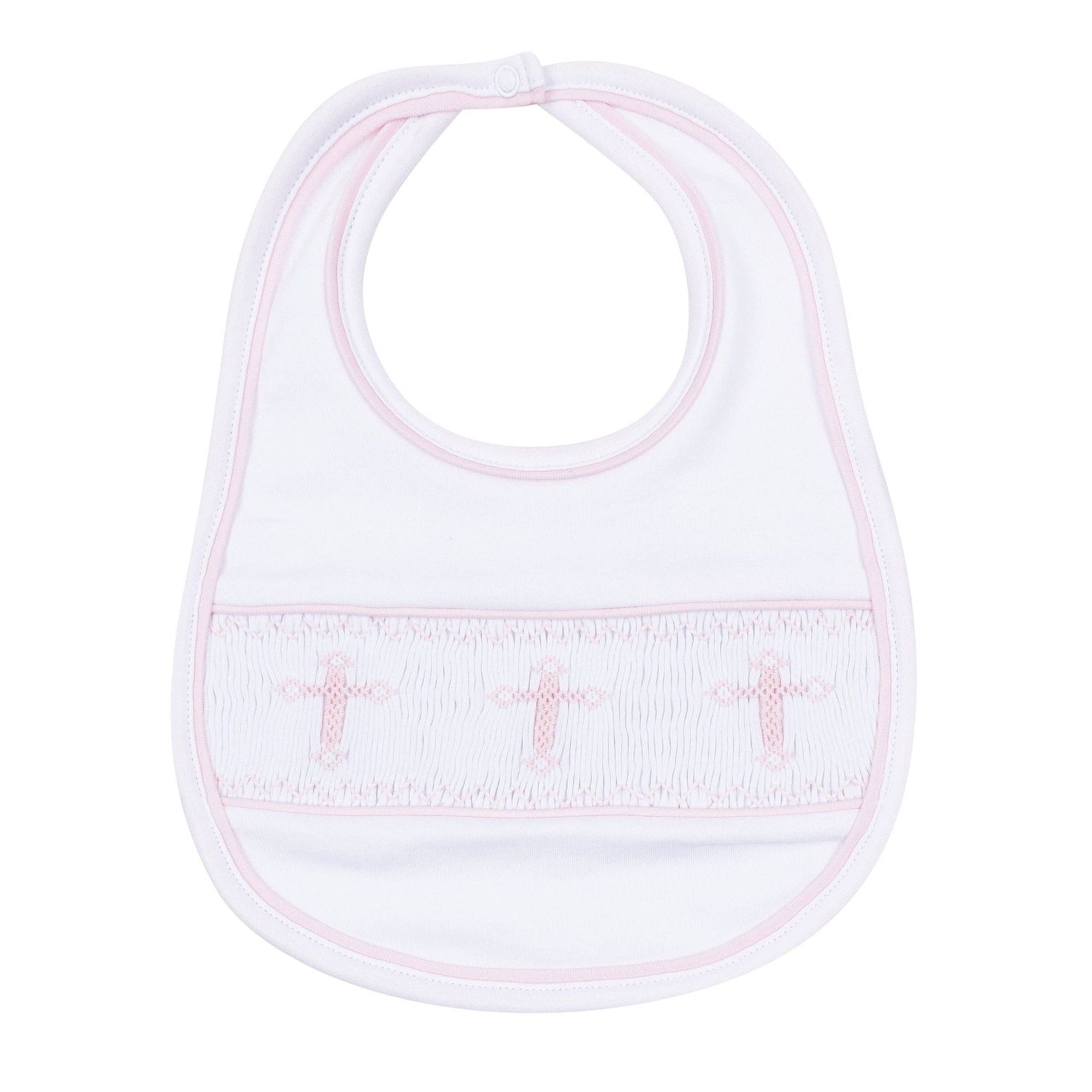 Forever Blessed Smocked Bib - White Pink