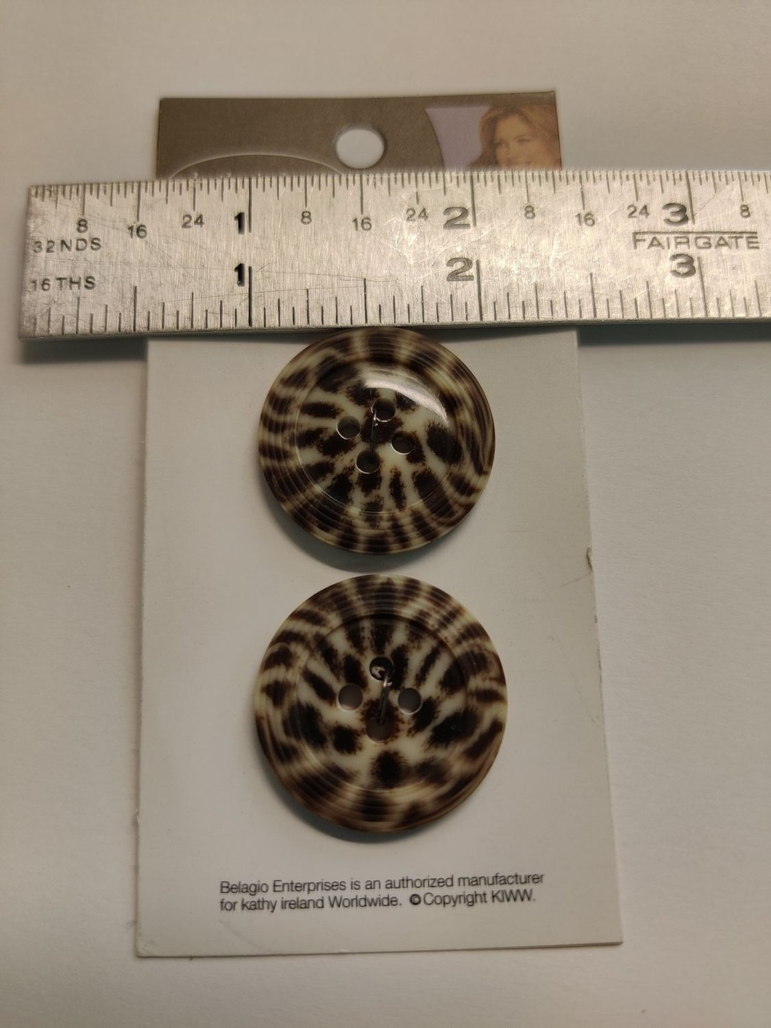1" Belagio Natural Button card of 2