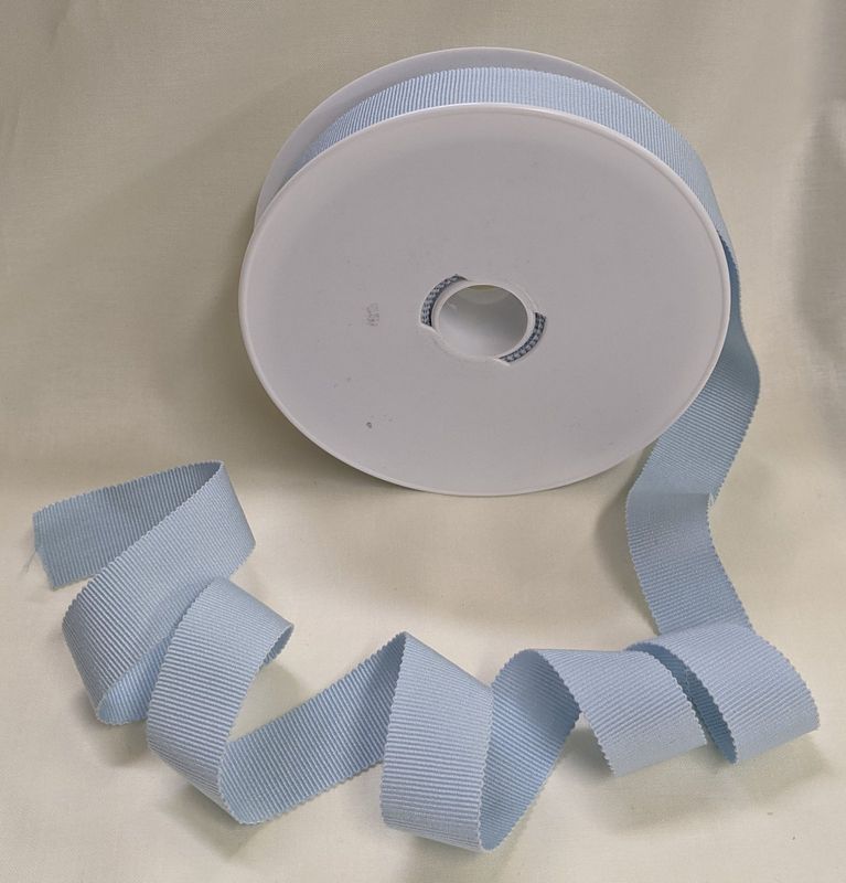 1" Petersham 100% Cotton Ribbon Lt Blue