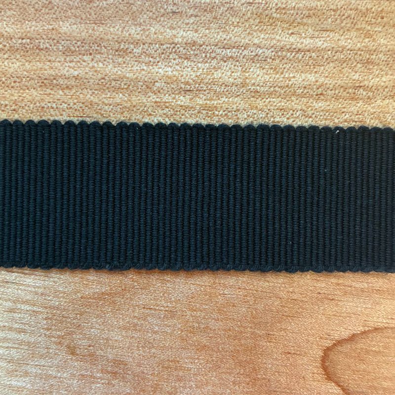 1" Petersham 100% Cotton Grosgrain Black Ribbon