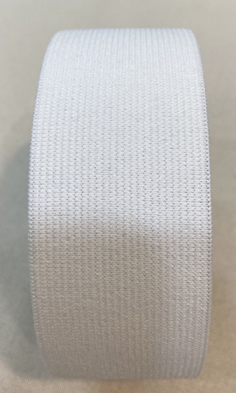 1.25" Knit Elastic White