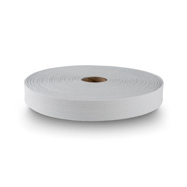 1.25" Elastic Braided White