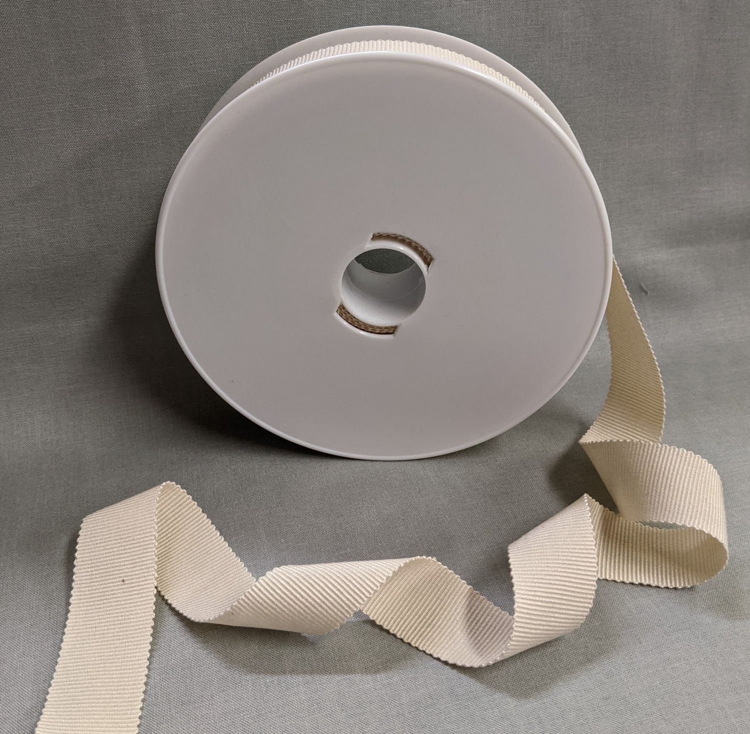 1" Petersham 100% Cotton Vanilla Ribbon