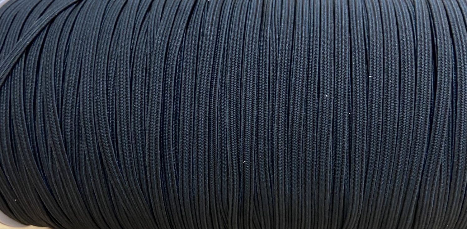 1/8" Elastic Braided Black