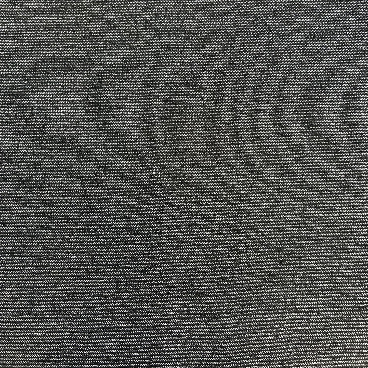 100% Linen Black and Gray Striped Midweight Fabric