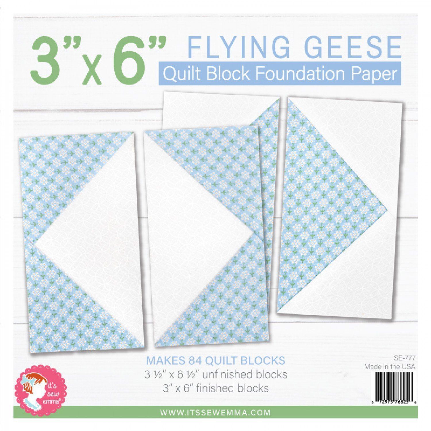 3"x6" Flying Geese Foundation Paper by It's Sew Emma