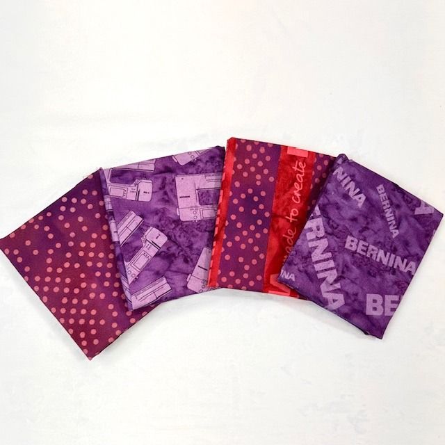 4 pc BERNINA Purple Red Dots FQ Bundle