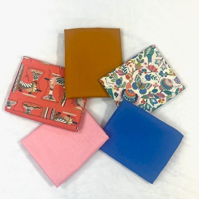 5 pc Country Sewing Club Fat Quarter Bundle #1 Quilting Cottons