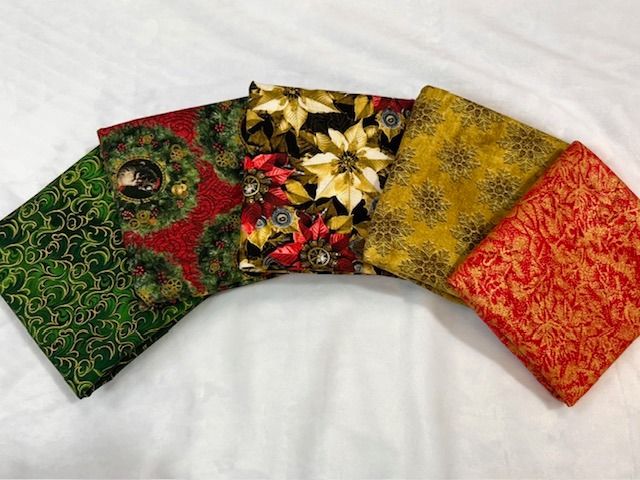 5 pc Gears &amp; Garland #7 Fat Quarter Bundle Quilting Cottons