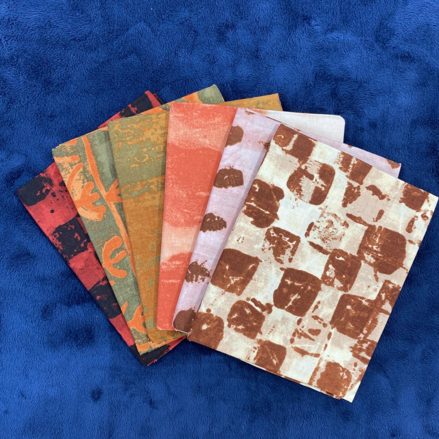 6 pc Marcia Derse Random Thoughts Browns Reds FQ Bundle