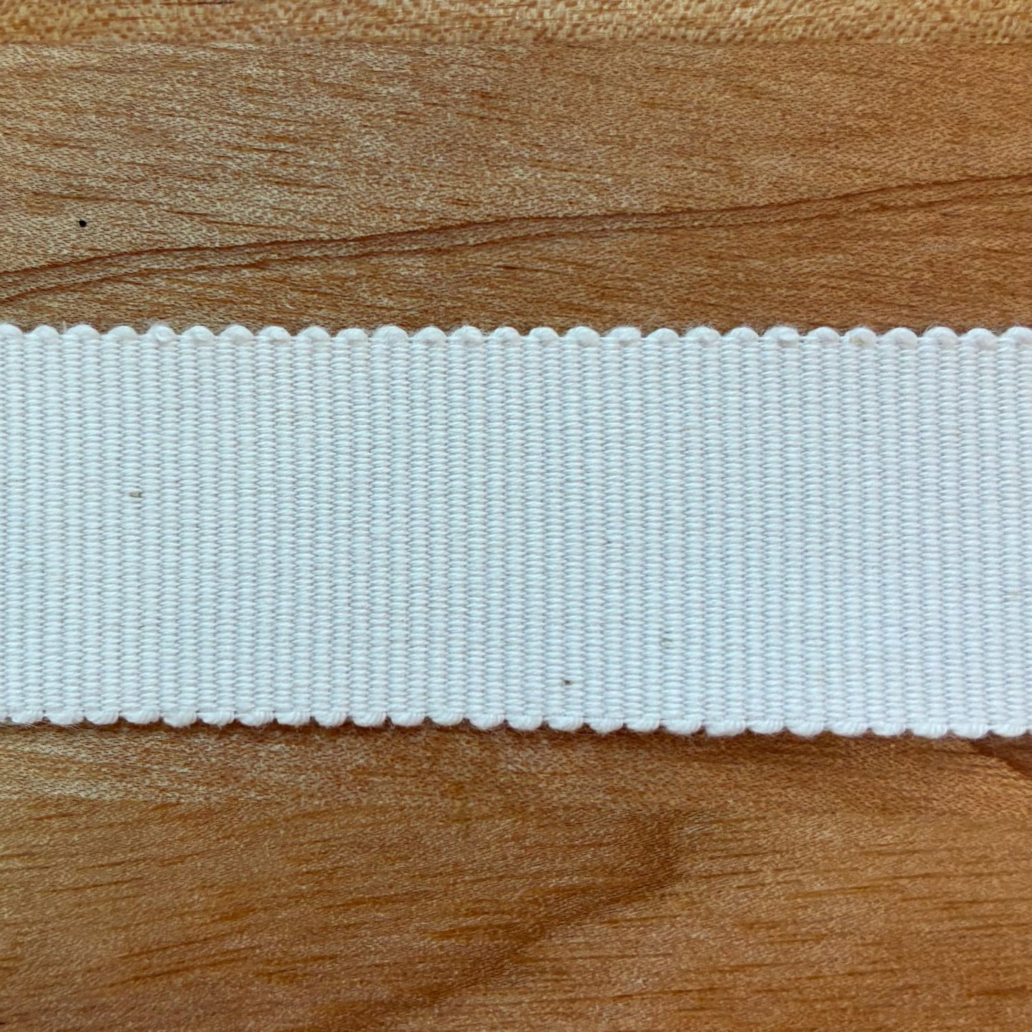 1" Petersham 100% Cotton Grosgrain White Ribbon