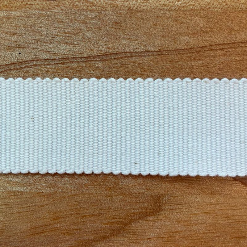 1" Petersham 100% Cotton Grosgrain White Ribbon