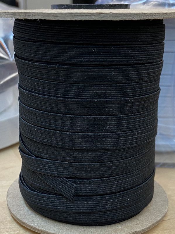 1/4" Elastic Braided Black
