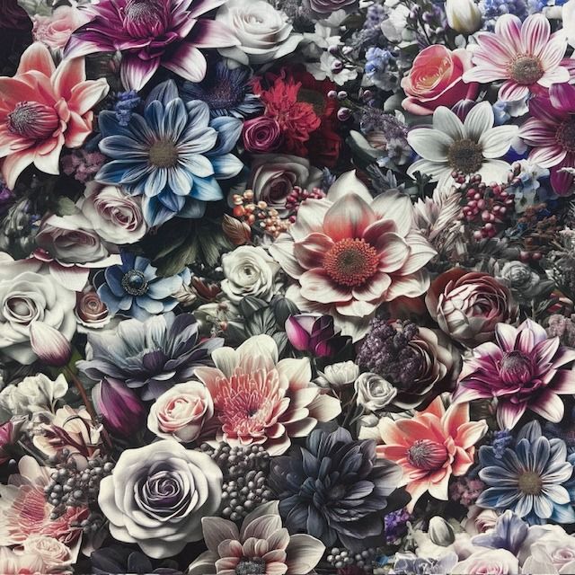 100% Cotton Digital Bouquet Print Japanese Quilting Cotton