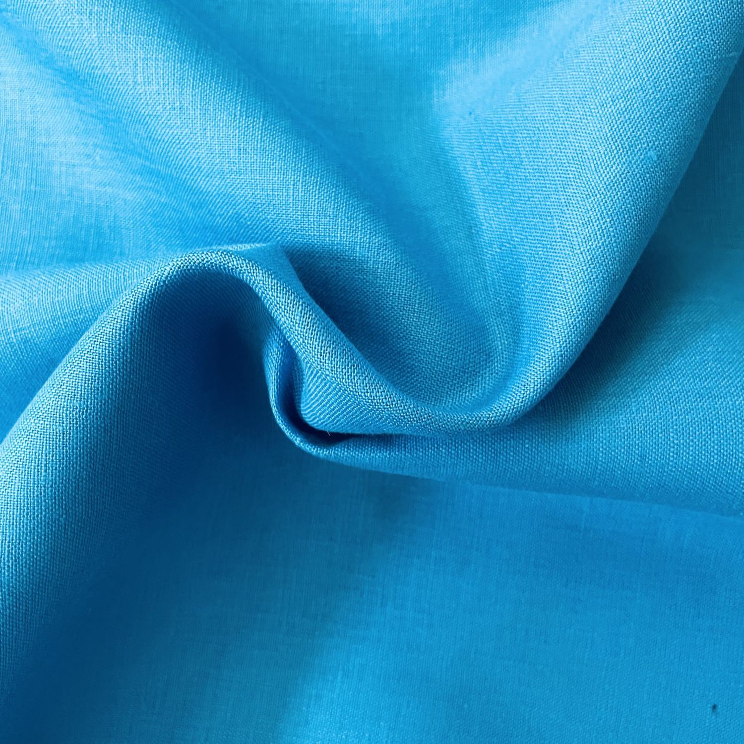 100% Linen Turqouise Yarn Dyed Bottom Weight fabric