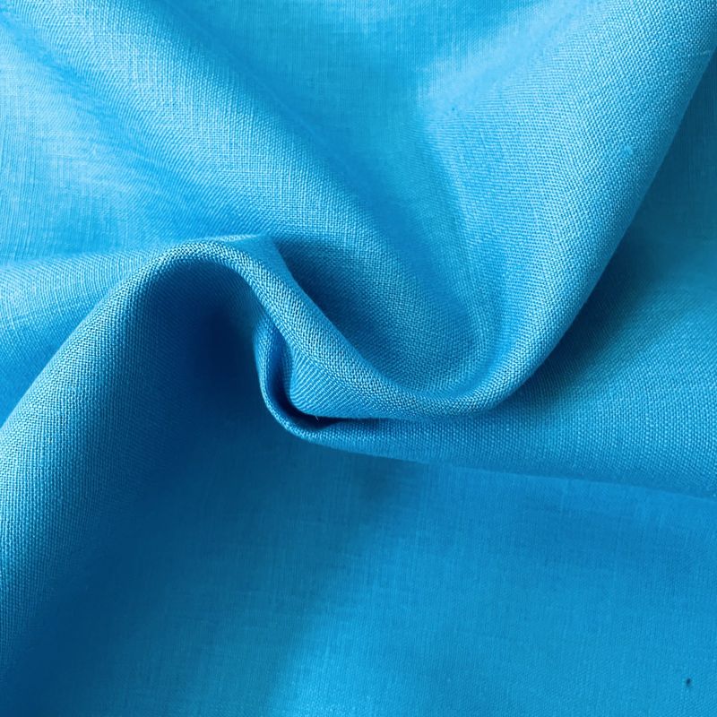 100% Linen Turqouise Yarn Dyed Bottom Weight fabric