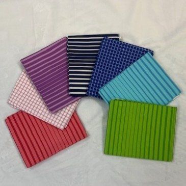 7 pc Summer Friday Stripes FQ Bundle Quilting Cotton
